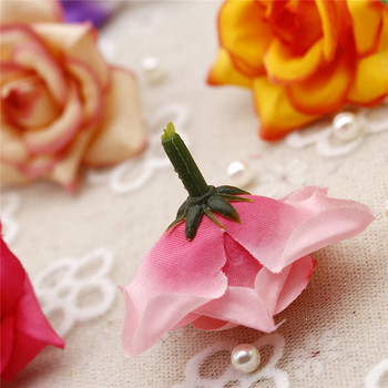 10 бр. 4 см мини рози изкуствени цветни глави Направи си сам ръчно изработен сватбен букет булчински венец рожден ден коледно парти подарък кутия декор