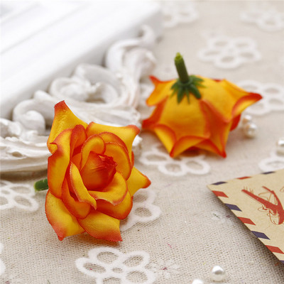 10gab 4cm mini rozes mākslīgo ziedu galviņas DIY roku darbs kāzu pušķis līgavas vainags dzimšanas dienas Ziemassvētku ballītes dāvanu kastes dekors