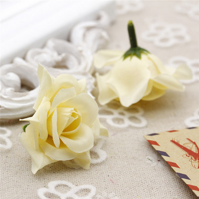 10gab 4cm mini rozes mākslīgo ziedu galviņas DIY roku darbs kāzu pušķis līgavas vainags dzimšanas dienas Ziemassvētku ballītes dāvanu kastes dekors