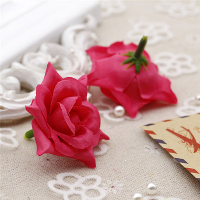 10gab 4cm mini rozes mākslīgo ziedu galviņas DIY roku darbs kāzu pušķis līgavas vainags dzimšanas dienas Ziemassvētku ballītes dāvanu kastes dekors