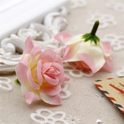 10gab 4cm mini rozes mākslīgo ziedu galviņas DIY roku darbs kāzu pušķis līgavas vainags dzimšanas dienas Ziemassvētku ballītes dāvanu kastes dekors