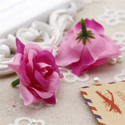 10gab 4cm mini rozes mākslīgo ziedu galviņas DIY roku darbs kāzu pušķis līgavas vainags dzimšanas dienas Ziemassvētku ballītes dāvanu kastes dekors