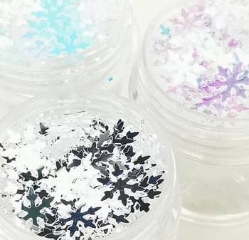 Εξαιρετικά λεπτή Glitter Big Snowflake Sequin 8mm Laser 3D Nail Holographic Paillettes PET Loose Sequins DIY Nail Art Decorations 8g