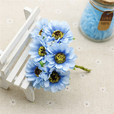 6db/csokor 4cm Selyem Művirágok Napraforgó Művirágok Nyári Strandfotózás Esküvő Kézzel Készített Barkács Otthoni Dekoráció