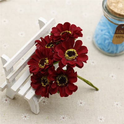 6db/csokor 4cm Selyem Művirágok Napraforgó Művirágok Nyári Strandfotózás Esküvő Kézzel Készített Barkács Otthoni Dekoráció