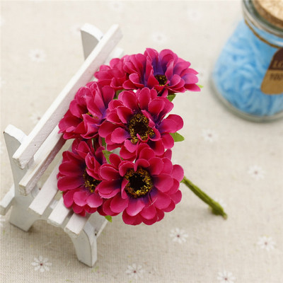 6db/csokor 4cm Selyem Művirágok Napraforgó Művirágok Nyári Strandfotózás Esküvő Kézzel Készített Barkács Otthoni Dekoráció