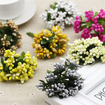 12 ΤΕΜ/παρτίδα Τεχνητά λουλούδια στήμονας DIY στεφάνι γιρλάντα διακόσμηση κουτιού γάμου ψεύτικα λουλούδια flores τεχνητές προμήθειες για πάρτι