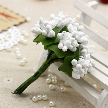 12PCS/lot Изкуствени цветя тичинка Направи си сам венец гирлянда сватбена кутия декорация фалшиви цветя flores artificiais парти консумативи