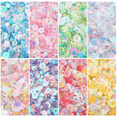 20 g 3–10 mm mirdzoši vizuļi, jauktas zvaigžņu sirds gliemežvāku fliteras Pailletes, kas paredzētas DIY Nails Art Kāzu dekors Konfeti apģērbu šūšanai