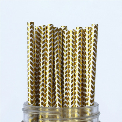 Zelta roze Zelta papīra salmiņi Strip Dot Dzeramais salmiņš Vienreizlietojamie galda piederumi ballīšu piederumi Kāzu dzimšanas dienas ballītes dekorēšana bērniem