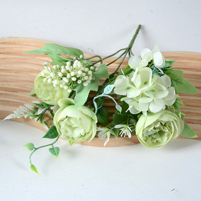 Πορτοκαλί τεχνητά λουλούδια τριαντάφυλλο παιώνια τεχνητά λουλούδια από μετάξι Μπουκέτο Flores Home Party Τεχνητό λουλούδι Διακόσμηση Fake Flowe