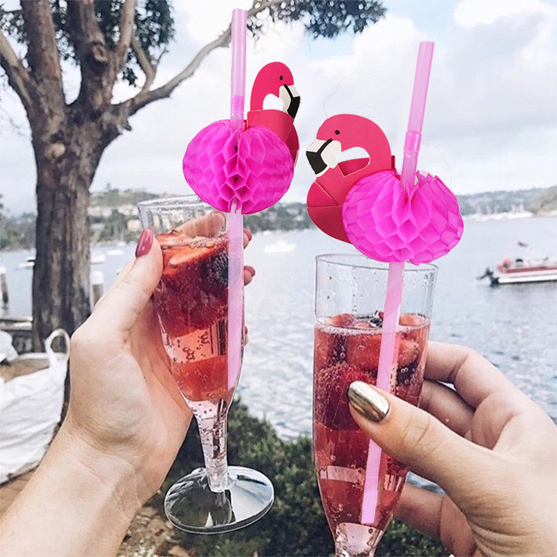 25/50/100 TK vihmavarju päikesevarju joogikõrred Flamingo ananassi ühekordsed kõrred Hawaii kokteili Luau peokaunistuste jaoks