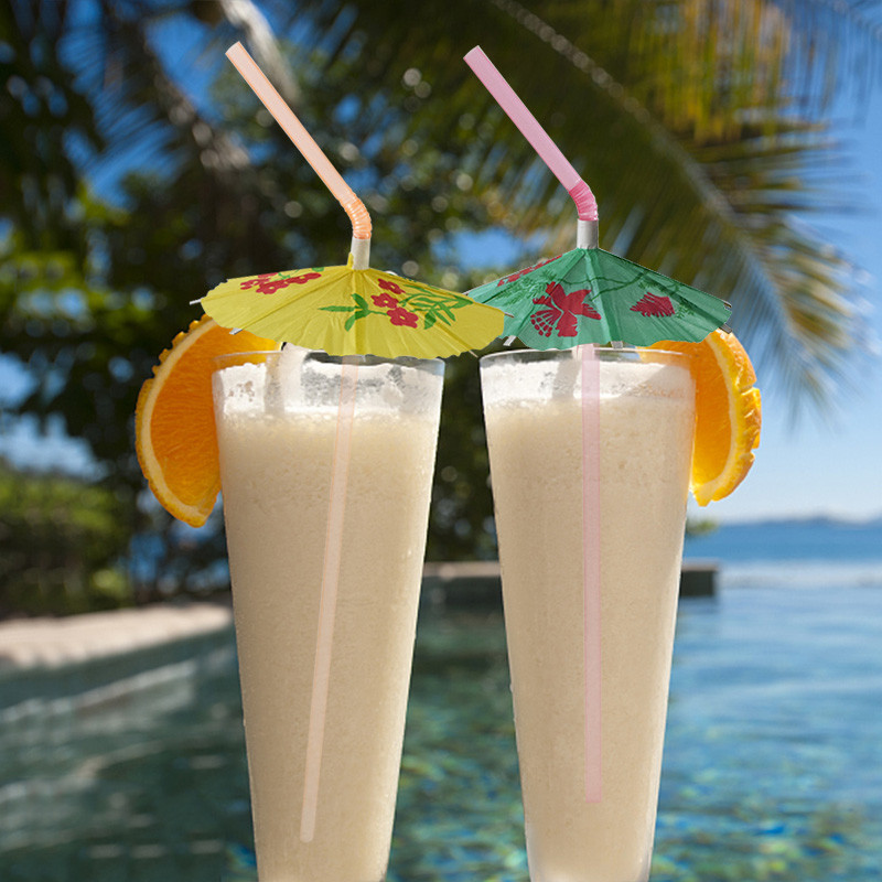 25/50/100 TK vihmavarju päikesevarju joogikõrred Flamingo ananassi ühekordsed kõrred Hawaii kokteili Luau peokaunistuste jaoks