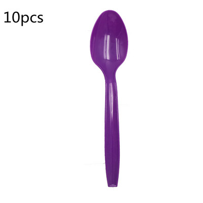 Plastmasas vienreizējās lietošanas dakšiņas Naži Karotes Sarkana Zila Rozā Zaļa Purpursarkana Galda piederumu Komplekts Kāzu dzimšanas dienas jubilejas ballītes piederumiem