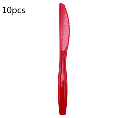 Plastmasas vienreizējās lietošanas dakšiņas Naži Karotes Sarkana Zila Rozā Zaļa Purpursarkana Galda piederumu Komplekts Kāzu dzimšanas dienas jubilejas ballītes piederumiem