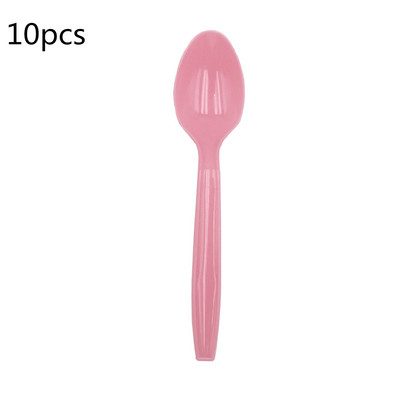 Plastmasas vienreizējās lietošanas dakšiņas Naži Karotes Sarkana Zila Rozā Zaļa Purpursarkana Galda piederumu Komplekts Kāzu dzimšanas dienas jubilejas ballītes piederumiem