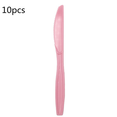 Plastmasas vienreizējās lietošanas dakšiņas Naži Karotes Sarkana Zila Rozā Zaļa Purpursarkana Galda piederumu Komplekts Kāzu dzimšanas dienas jubilejas ballītes piederumiem