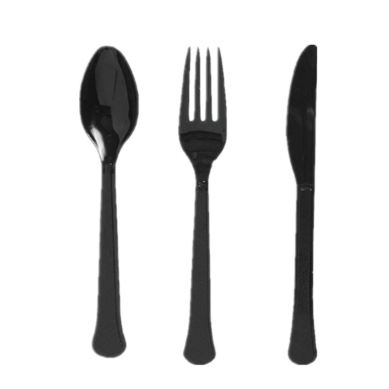 Plastmasas vienreizējās lietošanas dakšiņas Naži Karotes Sarkana Zila Rozā Zaļa Purpursarkana Galda piederumu Komplekts Kāzu dzimšanas dienas jubilejas ballītes piederumiem