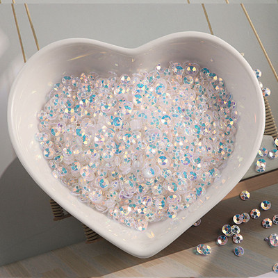 1200Gb (10g) Izmērs 3mm Kauss Mirdzoša Krāsa Brīvi Sequins Pailletes Šūšana Kāzu Amatniecība Apģērba apavi Soma Nagu mākslas aksesuāri