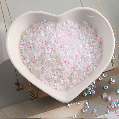 1200Gb (10g) Izmērs 3mm Kauss Mirdzoša Krāsa Brīvi Sequins Pailletes Šūšana Kāzu Amatniecība Apģērba apavi Soma Nagu mākslas aksesuāri