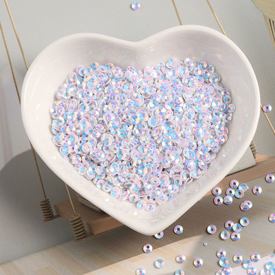 1200Gb (10g) Izmērs 3mm Kauss Mirdzoša Krāsa Brīvi Sequins Pailletes Šūšana Kāzu Amatniecība Apģērba apavi Soma Nagu mākslas aksesuāri