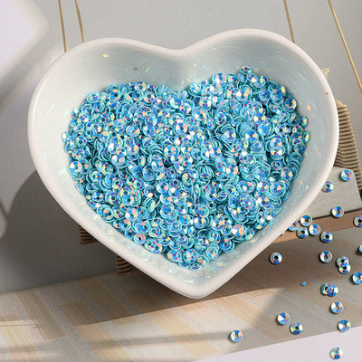 1200Gb (10g) Izmērs 3mm Kauss Mirdzoša Krāsa Brīvi Sequins Pailletes Šūšana Kāzu Amatniecība Apģērba apavi Soma Nagu mākslas aksesuāri