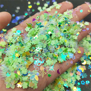 Luminous Mix Star Heart Shell Flower Gillter sequins amatniecībai Paillettes Nail Art Dekorācijas Sequin DIY konfeti aksesuāri