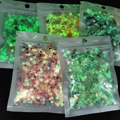 Luminous Mix Star Heart Shell Virág Gillter flitterek kézművesekhez Paillettes körömdíszítés flitter barkács konfetti kiegészítők