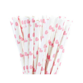 25 τμχ/παρτίδα Ροζ χάρτινα καλαμάκια για μωρό ντους Γαμήλιο πάρτι γενεθλίων Cupcake Flags Διακόσμηση Προμήθειες Χαρτί καλαμάκια πόσιμου