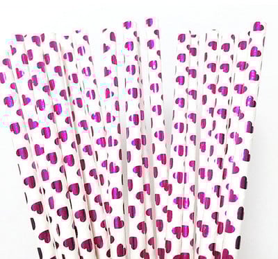 25gab/partija Rozā papīra salmiņi bērnu dušai kāzu ballītei dzimšanas dienas kūciņu karogi dekorēšanas piederumi papīra dzeršanas salmiņi