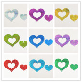 20 gab./partijas kombinācija sirds vizuļa PVC plakanie paletes ar 2 caurumu fliteriem DIY kāzu ballīšu šūšanas amatniecības Lentejuelas aksesuāri