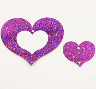 20 gab./partijas kombinācija sirds vizuļa PVC plakanie paletes ar 2 caurumu fliteriem DIY kāzu ballīšu šūšanas amatniecības Lentejuelas aksesuāri