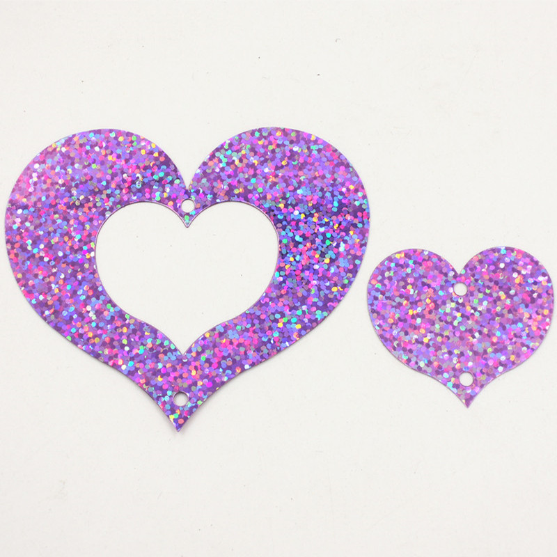 20 gab./partijas kombinācija sirds vizuļa PVC plakanie paletes ar 2 caurumu fliteriem DIY kāzu ballīšu šūšanas amatniecības Lentejuelas aksesuāri