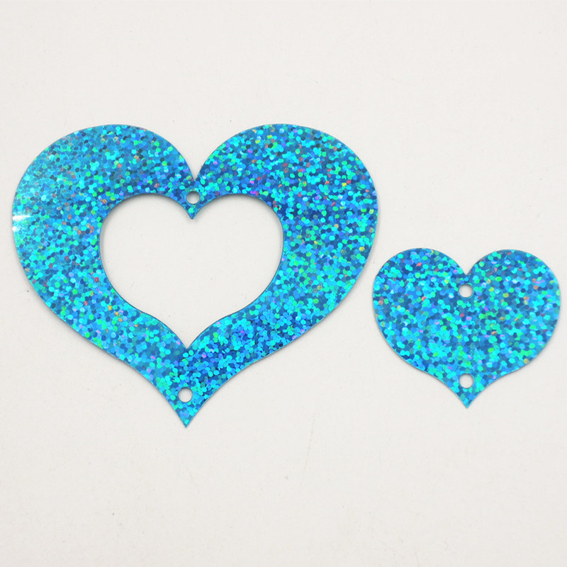 20 gab./partijas kombinācija sirds vizuļa PVC plakanie paletes ar 2 caurumu fliteriem DIY kāzu ballīšu šūšanas amatniecības Lentejuelas aksesuāri