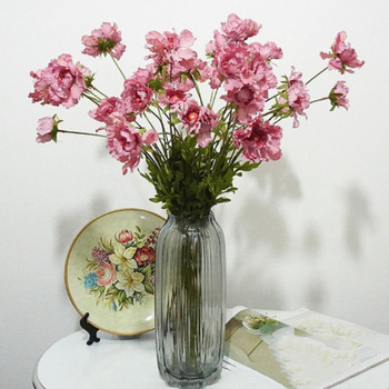3 κεφαλές Pinnacle κλαδί λουλουδιού Τεχνητά λουλούδια για διακόσμηση κήπου σπιτιού διακοσμητικό Προσομοίωση μεταξωτές λουλούδια ψεύτικο λουλούδι