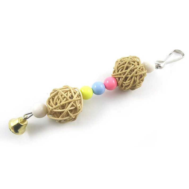 Papagaiļa rotangpalmas rotaļlietas Putnu piederumi Piekārts būris Putnu rotaļlietas Pērlītes Zvanu virtene Ar rokām austs kodums Košļājama Rotaļlieta Bumba Mājdzīvnieku aksesuāri Dropship