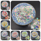 10g/iepakojumā 3-12mm maisījums Macaroon Colors Nagu vizuļi rokdarbiem Mirdzoša zvaigzne sirds Smiley sequins DIY manikīrs nagu mākslas dekors