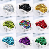 360 gab./partija 8 mm kauss lāzera fliteris Hologrammas krāsa Apaļa, vaļīga flitera Pailletes Šūšana Kāzu amatniecība, Sieviešu apģērbu aksesuāri