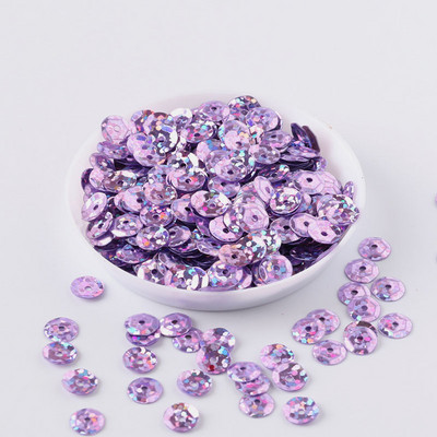 360 gab./partija 8 mm kauss lāzera fliteris Hologrammas krāsa Apaļa, vaļīga flitera Pailletes Šūšana Kāzu amatniecība, Sieviešu apģērbu aksesuāri