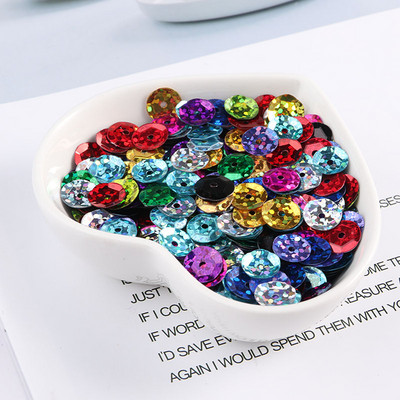 360 gab./partija 8 mm kauss lāzera fliteris Hologrammas krāsa Apaļa, vaļīga flitera Pailletes Šūšana Kāzu amatniecība, Sieviešu apģērbu aksesuāri