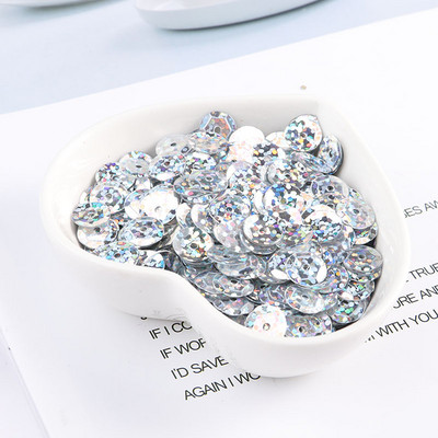 360 gab./partija 8 mm kauss lāzera fliteris Hologrammas krāsa Apaļa, vaļīga flitera Pailletes Šūšana Kāzu amatniecība, Sieviešu apģērbu aksesuāri