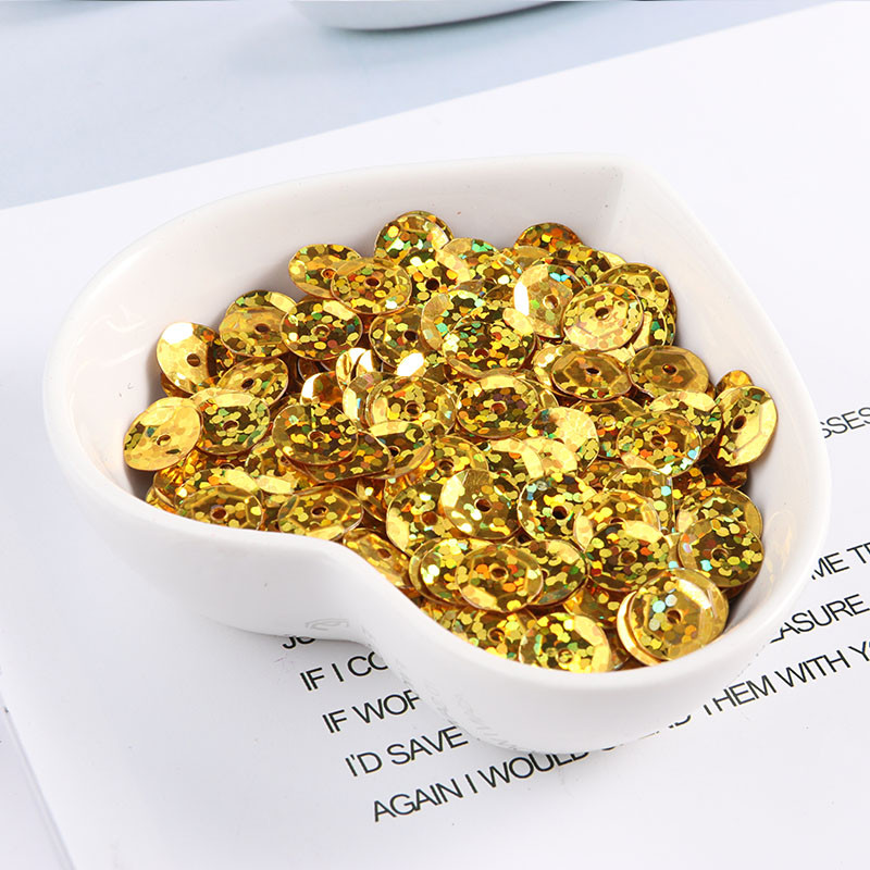 360 gab./partija 8 mm kauss lāzera fliteris Hologrammas krāsa Apaļa, vaļīga flitera Pailletes Šūšana Kāzu amatniecība, Sieviešu apģērbu aksesuāri