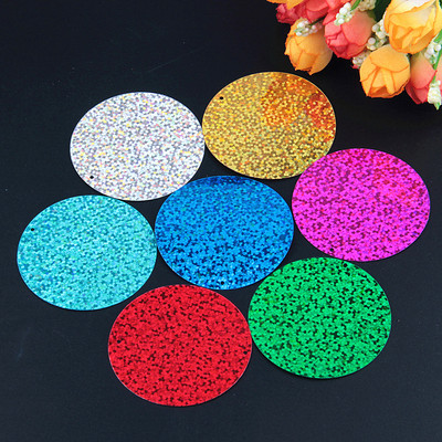Παιλέτα 50mm Μεγάλες στρογγυλές παγιέτες λέιζερ 5cm PVC Flat Loose Sequin Paillette Ράψιμο Πανί Γάμου Υλικό Lentejuelas 10g