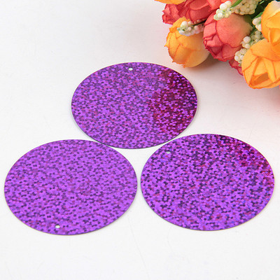Παιλέτα 50mm Μεγάλες στρογγυλές παγιέτες λέιζερ 5cm PVC Flat Loose Sequin Paillette Ράψιμο Πανί Γάμου Υλικό Lentejuelas 10g