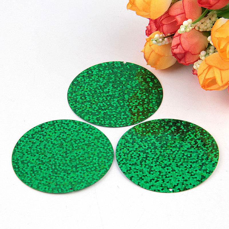 Παιλέτα 50mm Μεγάλες στρογγυλές παγιέτες λέιζερ 5cm PVC Flat Loose Sequin Paillette Ράψιμο Πανί Γάμου Υλικό Lentejuelas 10g