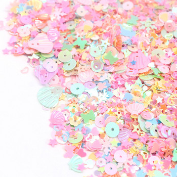 10g микс от пайети Макарон цвете снежинка звезда свободни пайети за занаяти Nail Art Glitter Paillettes Направи си сам конфети аксесоари