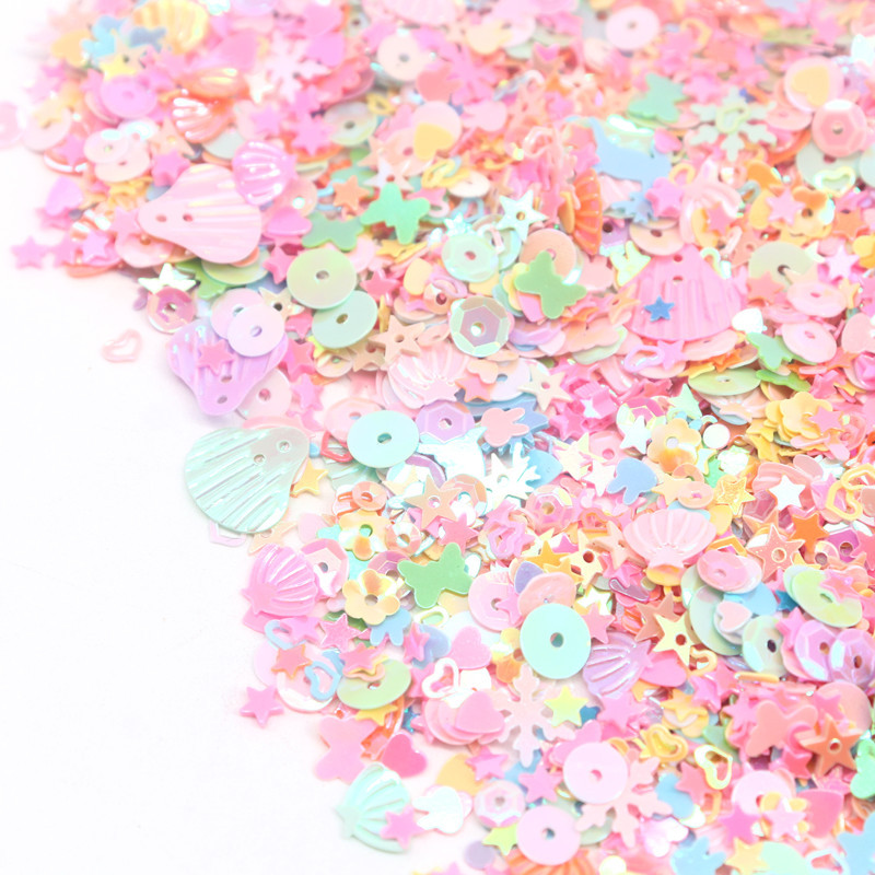 10 g Mix Sequins Macaron Flower Snowflake Star vaļīgs sequin amatniecībai Nail Art Glitter Paillettes DIY konfeti aksesuāri