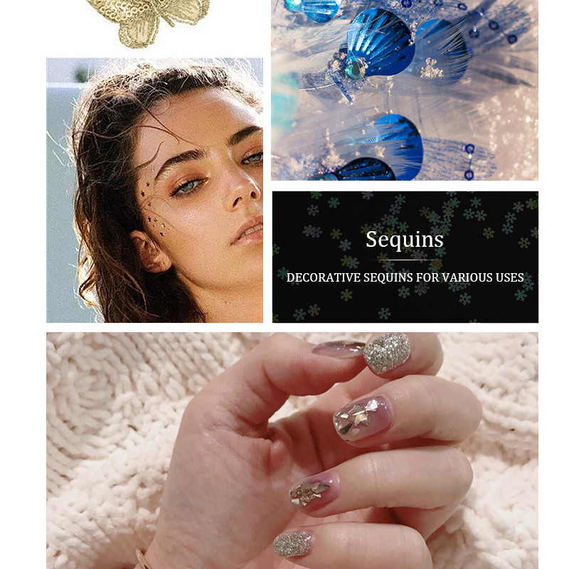 10 g Mix Sequins Macaron Flower Snowflake Star vaļīgs sequin amatniecībai Nail Art Glitter Paillettes DIY konfeti aksesuāri