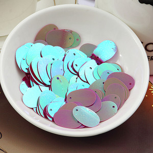 100db 12*20mm ovális tojás alakú lapos flitterek PVC paillettes táncruházat varrás kézműves női barkács ruha Lentejuelas kiegészítők