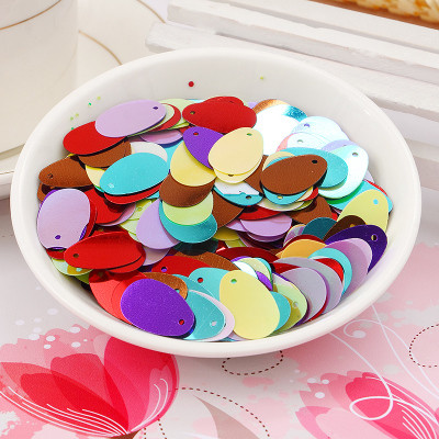 100db 12*20mm ovális tojás alakú lapos flitterek PVC paillettes táncruházat varrás kézműves női barkács ruha Lentejuelas kiegészítők